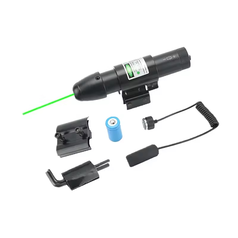 Einstellbare taktische Taschenlampe, grüner Laserbereich mit Druckschalter