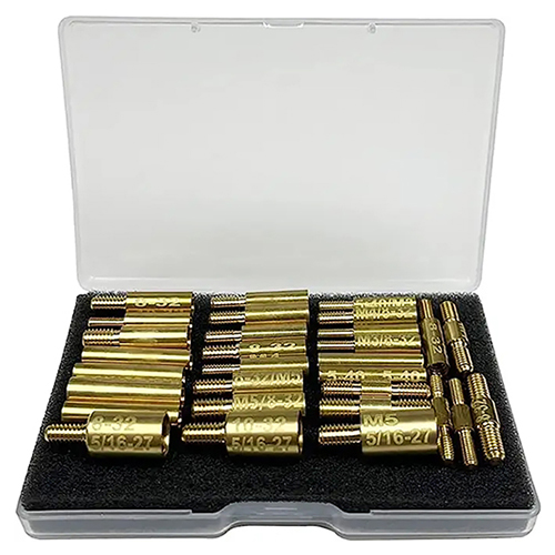 Adapter für Pistolenreinigungsstangen, 30 Stück, Packung mit 5–40, 8–32, 10–32, 5/16–27 M3, M4, M5-Gewinden im männlichen und weiblichen Stangenverbinder