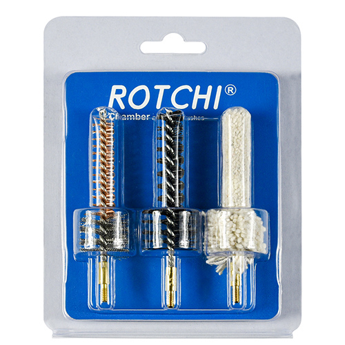 Gewehrkammer-Reinigungsbürste 3-in-1-Set, Blister- und Kartenverpackung. Verfügbar
